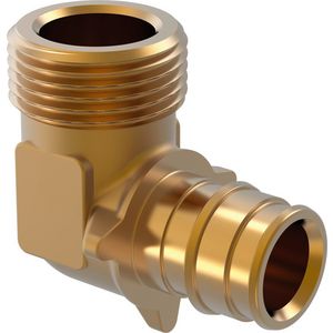 Puntknie 90° schuif Q&E messing 25x3/4"bt parallel