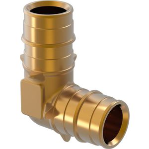 Kniekoppeling 90° schuif Q&E messing 25mm