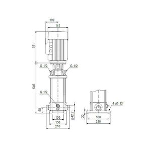 Centrifugaalpomp CRN1S-19 A-P-G-V-HQQV 3x230/400 50 Hz
