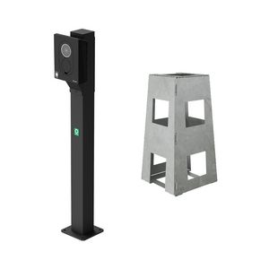 Montagepaal incl Sokkel incl Zaptec Go montageplaat in