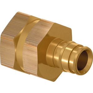 Schroefbus recht schuif Q&E messing 16x1/2"bn.