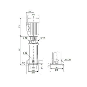 Centrifugaalpomp CRN1S-36 A-P-G-V-HQQV 3x230/400 50 Hz