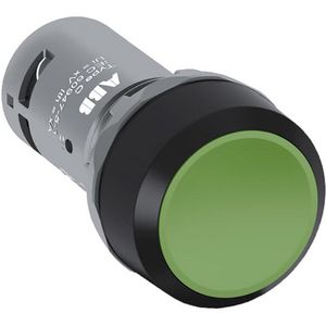 Drukknop groen met 1NO 1NC terugverend