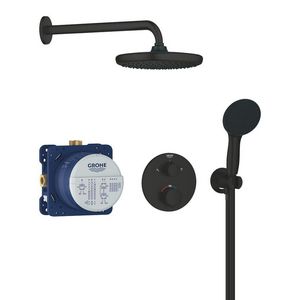 Precision Shower set 250 rond mat zwart