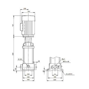 Centrifugaalpomp CR1-5 A-A-A-E-HQQE 3x230/400 50 Hz