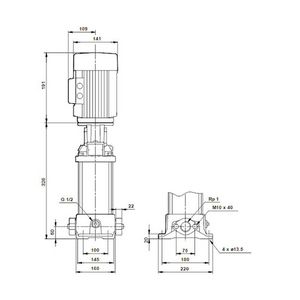 Centrifugaalpomp CR1-7 A-A-A-E-HQQE 3x230/400 50 Hz