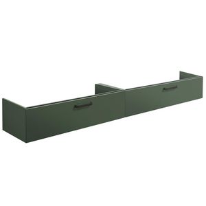 Onderkast DeLuxe (120x45cm) met 2 lades naast elkaar met handgreep - 10 - Black mat gelakt