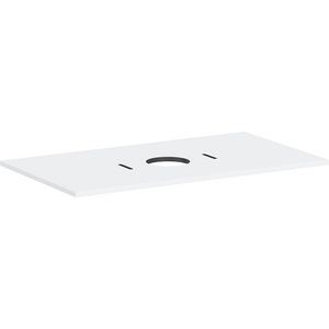 Console Xilesa E 980/550 met uitsparing  midden waskom z. kraangat mat wit