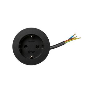 Wandcontactdoos inbouw rond zwart ø54mm bedraad