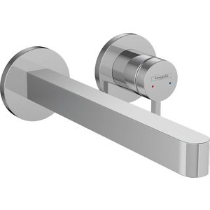Afbouwdeel Finoris 2-gats wandmengkraan chroom sprong 228mm incl. push-open plug 1.1/4"