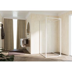 Draaideur RIGA G 66-690x2000mm helder glas profiel matwit