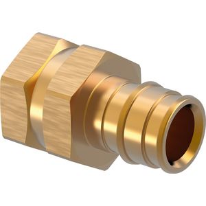 Schroefbus recht schuif Q&E messing 20x1/2"bn.
