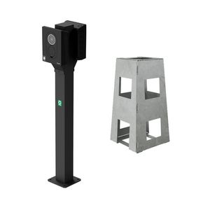 Montagepaal incl Sokkel incl 2x Zaptec Go montageplaat,