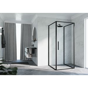 Draaideur RIGA G 660-690x2000mm helder glas profiel zwart