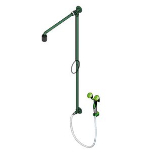 Nood-oogdouche B-safety combi classic line groen met knijpdouche 2 koppen (864085)