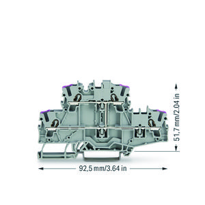 2-etageklem 4-draads rijgklem L grijs 2002-2708 VVE=50
