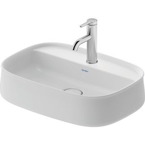 Zencha #237455 Opzetwastafel wit Zijdemat 550mm geslepen met kraangat