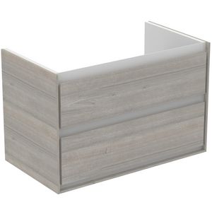 Connect air wastafelmeubel 800x440mm grijs eik/mat wit 2xla
