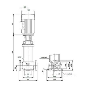 Centrifugaalpomp CR1-12 A-FGJ-A-E-HQQE 3x230/400 50 Hz