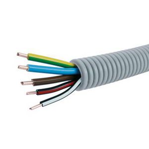 Rol a 100m. voorbedrade flexibele elektrobuis FlexPP grijs 16mm GGBLBRWZRZ3x2,5+2x1,5