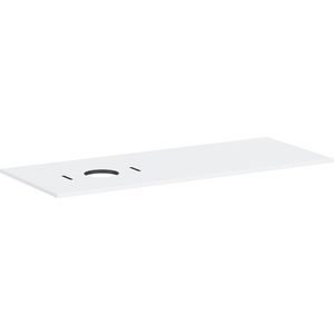 Console Xilesa E 1375/550 met uitsparing  links waskom z. kraangat mat wit