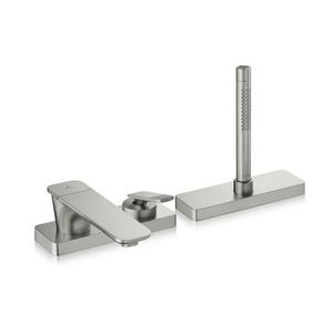 Afbouwdeel 3-gats 1-hendel badrandkraan sBox Cubic Cut greep brushed nickel Citterio-C