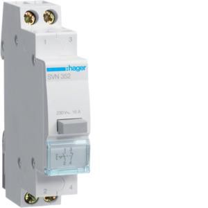 Drukknopschakelaar 1 maak + 1 verbreek 16A 230V AC