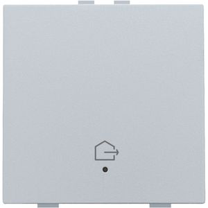 Enkelv. drukknop led symbool "woning verlaten" sterling