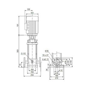 Centrifugaalpomp CRN1-4 A-FGJ-G-V-HQQV 3x230/400 50 Hz