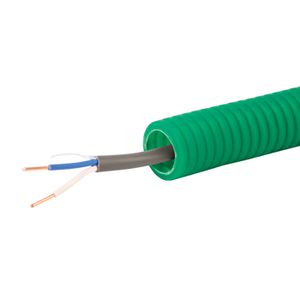 Rol a 100m. voorbedrade flexibele elektrobuis FlexPP GN 16mm 2x0,8 DCA