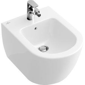 Subway wandbidet wit met kraangat + overloop