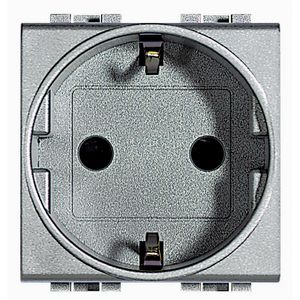 Wandcontactdoos ALU 2P + a 2 modulen Livinglight