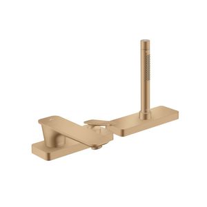 Afbouwdeel 3-gats 1-hendel badrandkraan sBox Cubic Cut greep brushed bronze Citterio-C