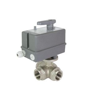 Motorkogelkraan 1" 3-weg 0-10V 24VAC 2 hulpcontact