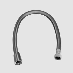 Aansluitslang 40cm pvc  3/8"bi.dr x 3/8" (of 1/2") bi.dr. gunmetal geborsteld PVD