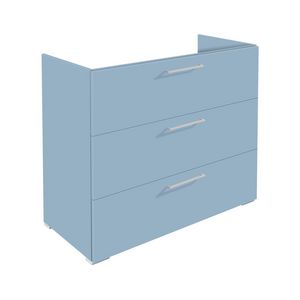 Onderkast (60x40cm) met 3 lades met handgreep - 10 - White hoogglans gelakt