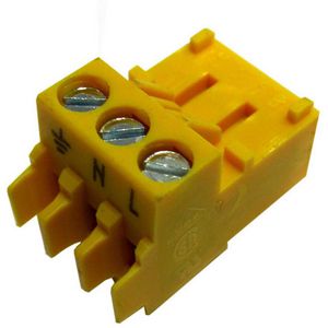 Afsluitklem 3--polig geel