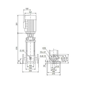 Centrifugaalpomp CRN1-19 A-FGJ-G-V-HQQV 3x230/400 50 Hz