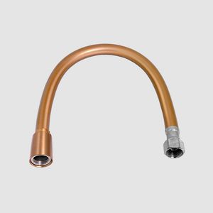 Aansluitslang 30cm pvc  3/8"bi.dr x 3/8" (of 1/2") bi.dr.  brons geborsteld PVD