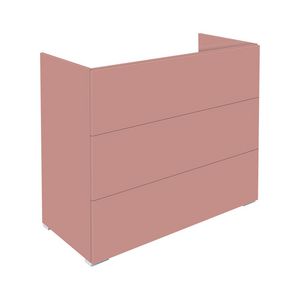 Onderkast (120x45cm) met 3 lades push-to-open - White hoogglans gelakt