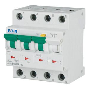 Aardlekautomaat (RCBO) mRB6, C-kar., 6A, 100mA, 4P incl. N, 6 kA Eaton