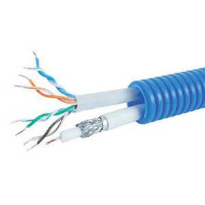Rol a 100m. voorbedrade flexibele elektrobuis FlexPP BL 20mm UTP5 + SAT KO/AL