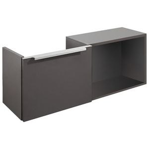 Onderkast (80x30x20cm) met 1 deur + open nis, waskom links met handgreep - 10 - Black kunststof