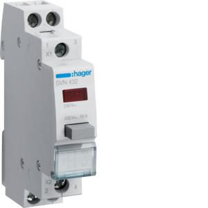 Pulsdrukker 2 maak 16A 230V AC led rood