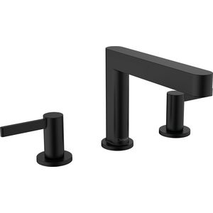 Finoris 3-gats wastafelmengkraan 110 mat zwart sprong 169mm incl. push-open plug 1.1/4"