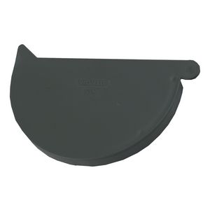 PVC mastgoot (5") eindkap rechts grijs