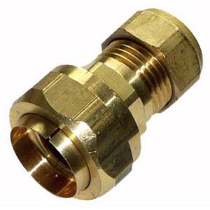 Overgangskoppeling DN12 gegolfde RVS buis x 15mm knel koper