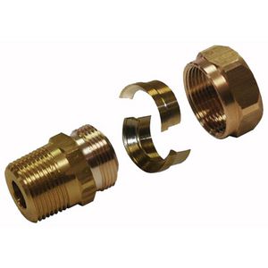 Overgangskoppeling DN12 gegolfde RVS buis x R 3/4" bui.dr.