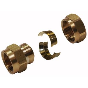 Overgangskoppeling DN12 gegolfde RVS buis x Rp 3/4" bin.dr.