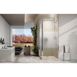 Zijwand RIGA F 1075-1090x2000mm helder glas profiel chroom